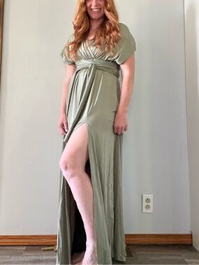 Dress Day | Elegant Infinity Multi-way Maxi Dress Sage Green
